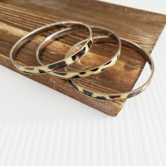 Set of 3 Bangle Animal Print Bracelets - Picture 2 of 5